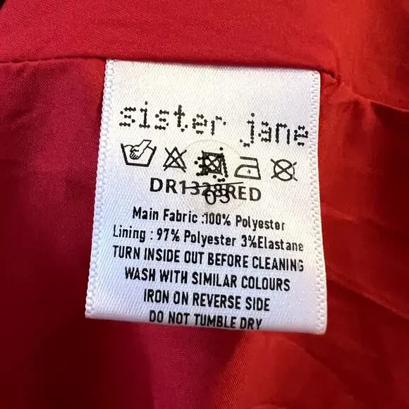 Sister Jane midi ruffle dress with full skirt in red star print size M SW - Picture 8 of 9